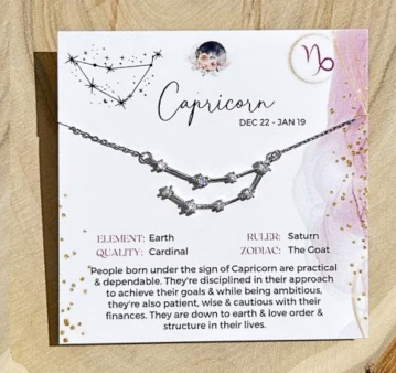 Zodiac Constellation Necklace Sterling Silver - Capricorn