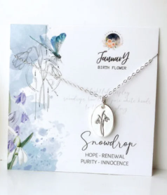 January Birthflower Necklace 18k Gold - Snowdrop