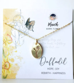 March Birthflower Necklace 18k Gold - Daffodil