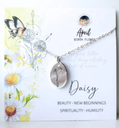 April Birthflower Necklace 18k Gold - Daisy