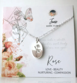 June Birthflower Necklace 18k Gold - Rose