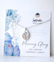 September Birthflower Necklace 18k Gold - Morning Glory