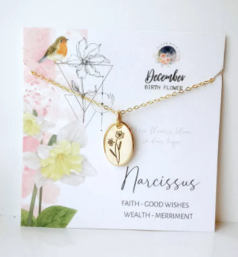 December Birthflower Necklace 18k Gold - Narcissus