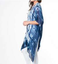 Load image into Gallery viewer, Indigo Tie Dye Ruana - One Size
