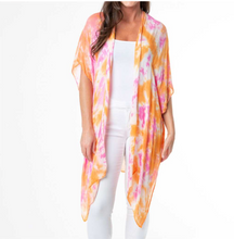 Load image into Gallery viewer, Tangerine Tie Dye Ruana - one size
