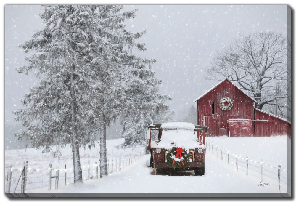 Holiday Lane Hand Embellished Canvas Print 24x36