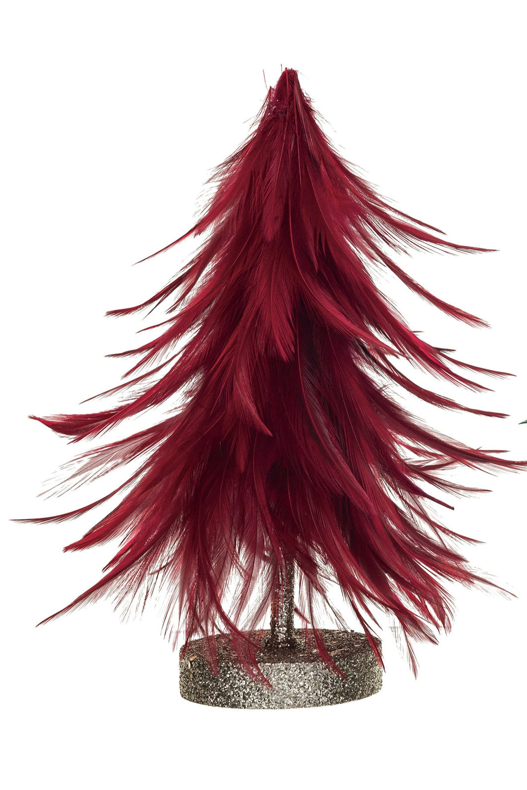 Feather Tree with Gold Glitter - Red
