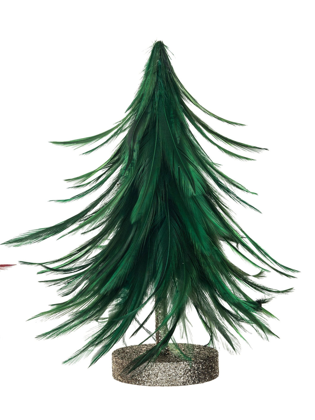 Feather Tree with Gold Glitter - Green