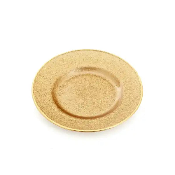 Glass Dessert Plate - Gold