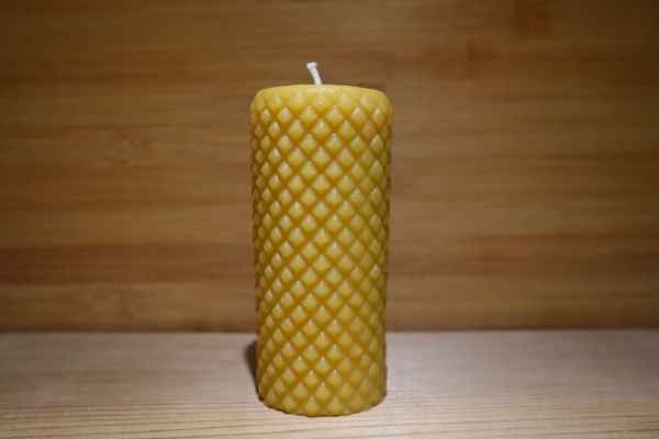 Dimond Pillar Local Handmade Manitoba Beeswax Candle