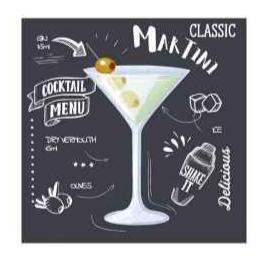 Martini Black Cocktail Napkins