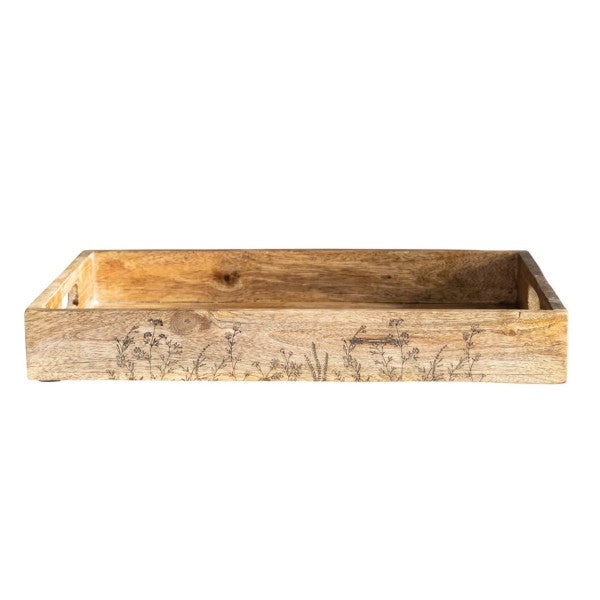 Decorative Mango Wood Tray with Handles