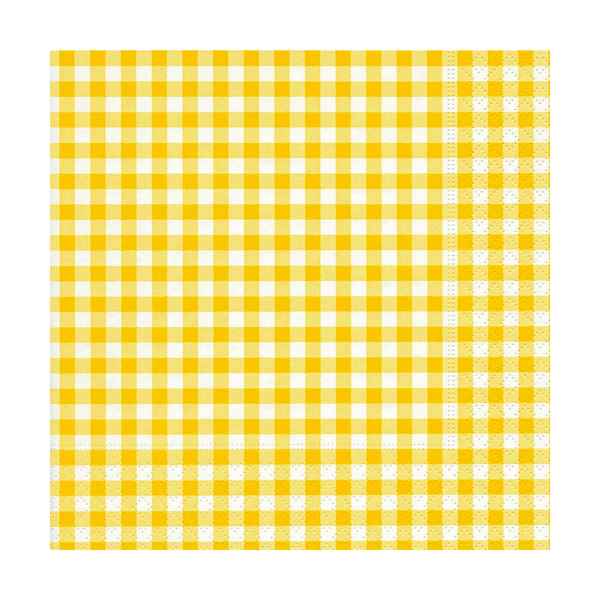 Yellow Vintage Check Napkins