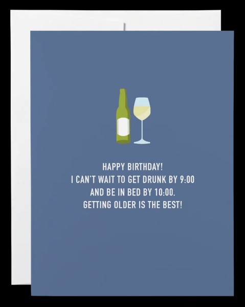 Drunk By 9pm Birthday Card