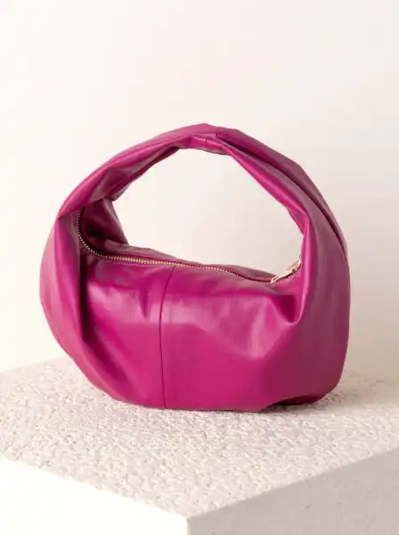 Shiraleah Milano Mini Hobo Vegan Leather Bag in Magenta