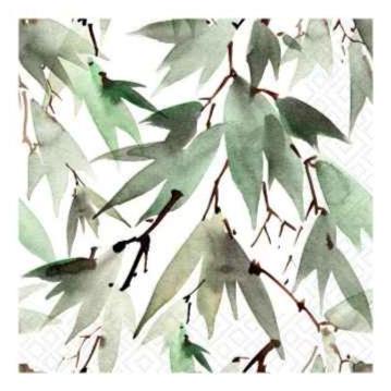 Watercolor Leaves Green Lunch Napkins