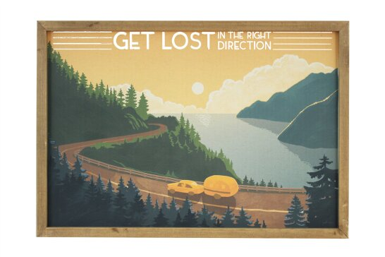 Lost In The Right Direction Framed Wood Painting