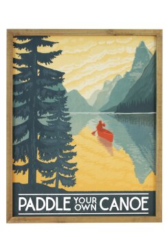 Paddle Your Own Canoe Framed Wood Painting