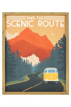 Take The Scenic Route Framed Wood Painting