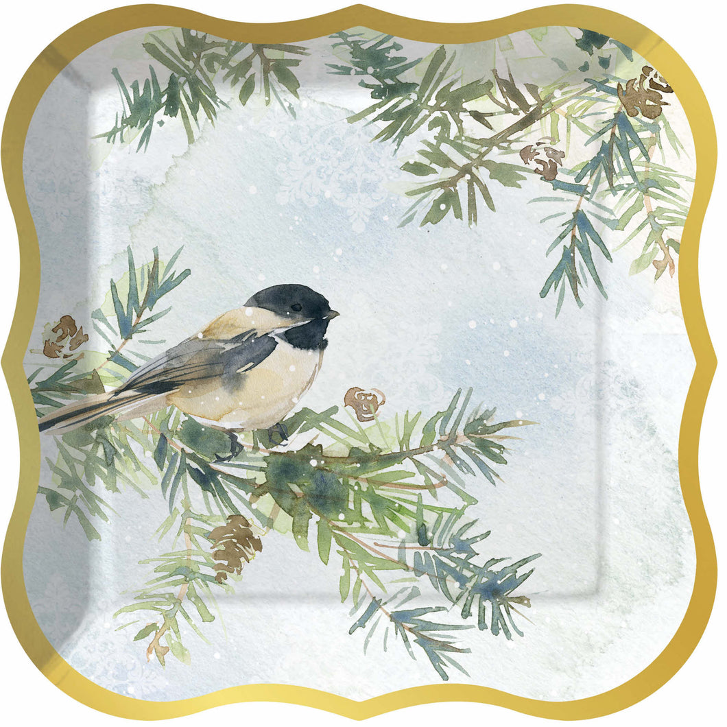 Classic Chickadees Shaped Paper Dinner Plates (8)