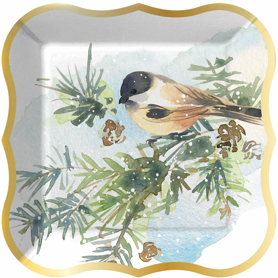 Classic Chickadees Shaped Paper Dessert Plates (8)