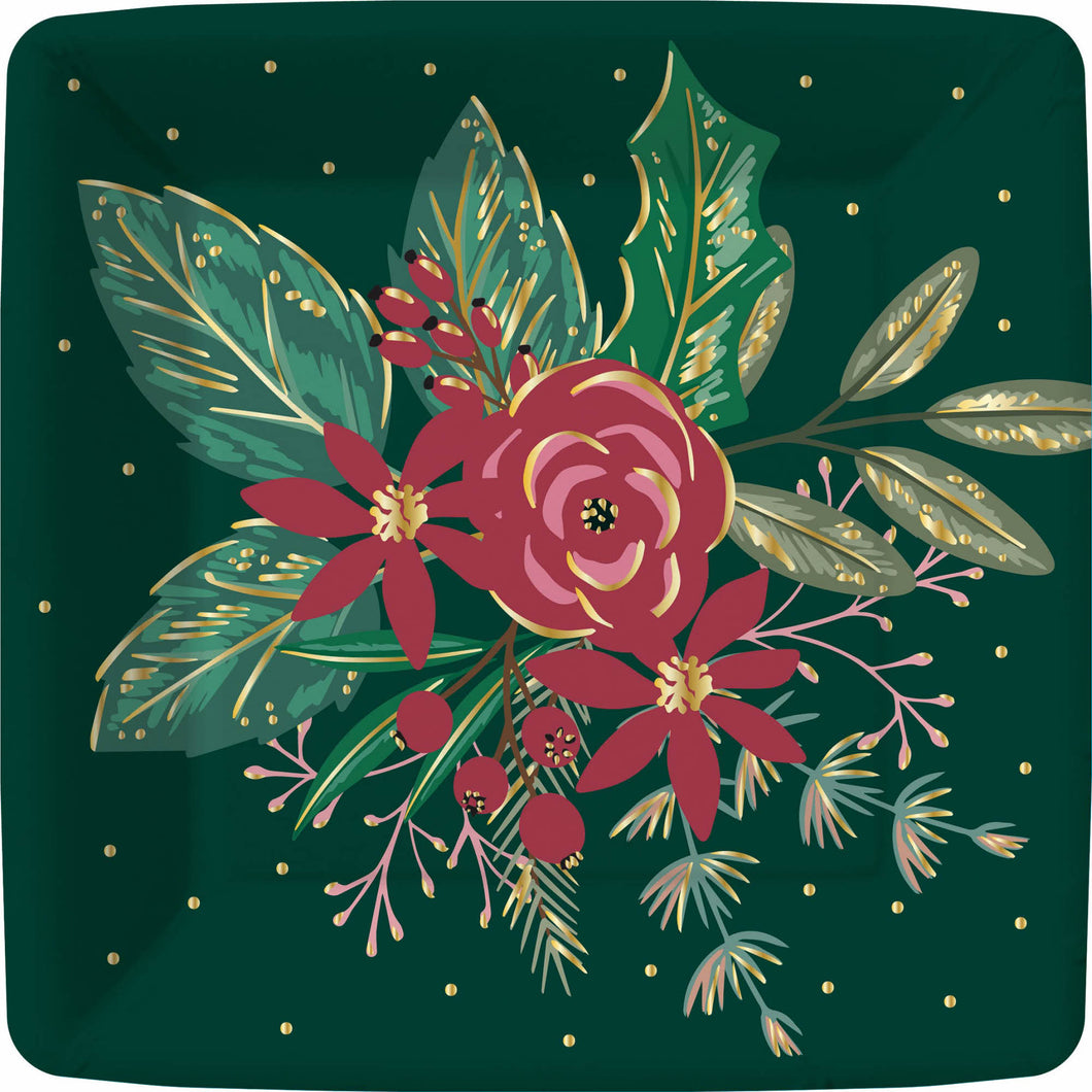 Lush Winter Botanical Paper Dessert Plates (8)