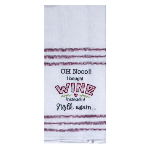 Oh No Wine Krinkle Tea Towel