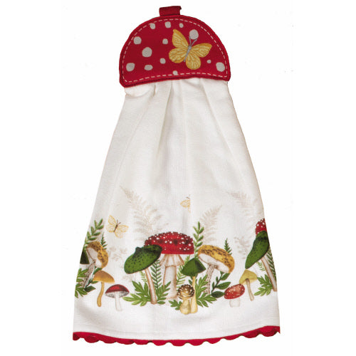 Botanical Mushroom Hangup Tie Towel