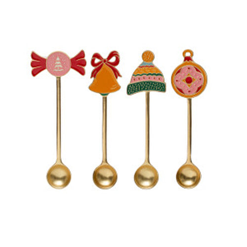 Gold Canape Spoon - Holiday Ornament - Assorted