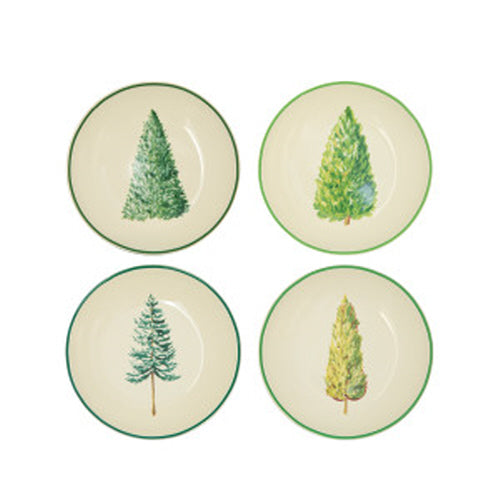 Hand Painted Evergreen Stoneware Plate Round- Assorted