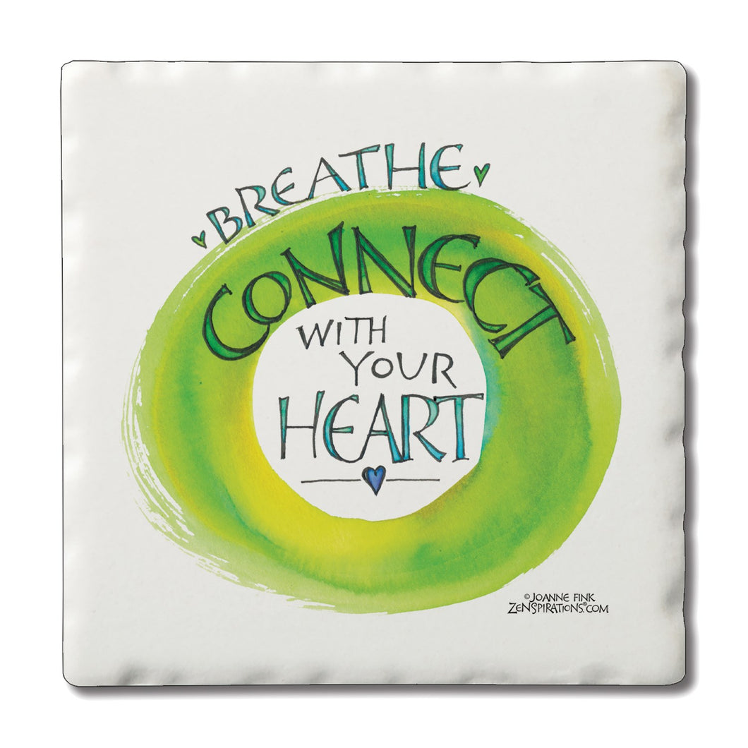Breathe/ Connect - Stoneware Coaster