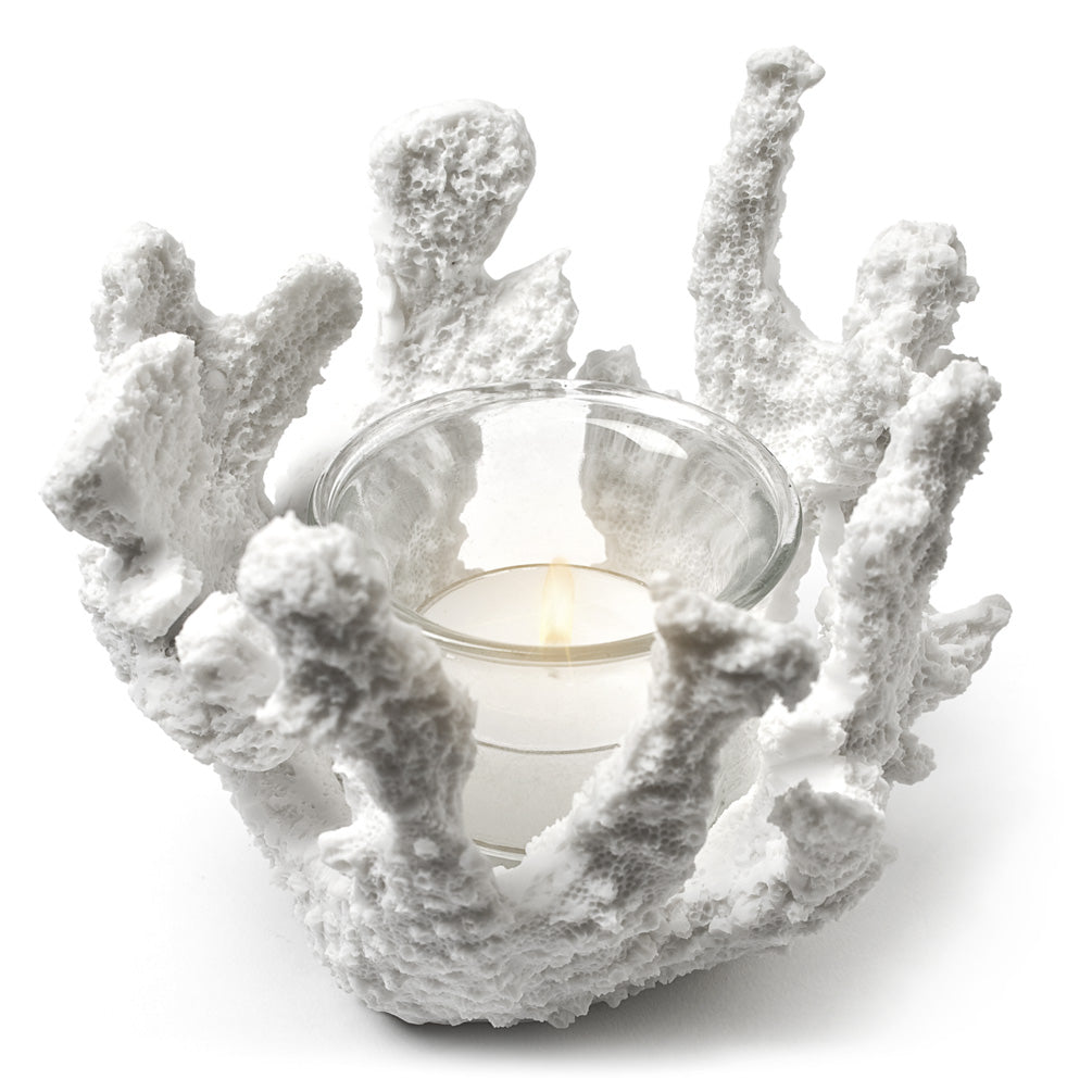 Coral Tealight Holder - White
