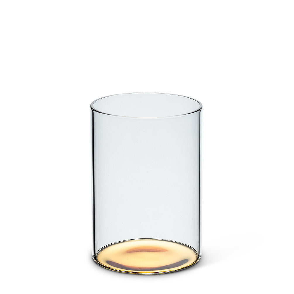 Glass Tumbler with Gold Base