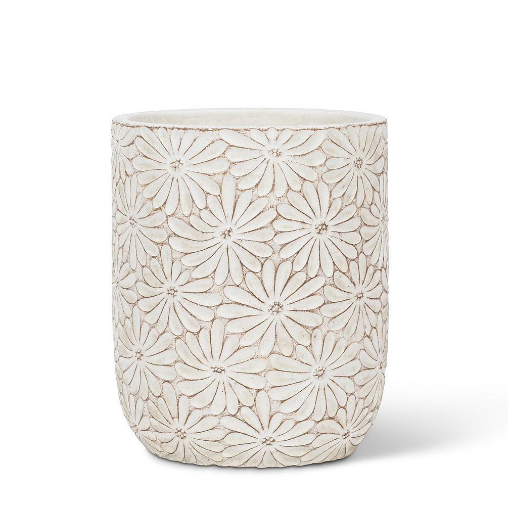 White Daisy Planter 6.5