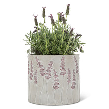 Load image into Gallery viewer, Stoneware Planter with Lavender Design - Various Sizes
