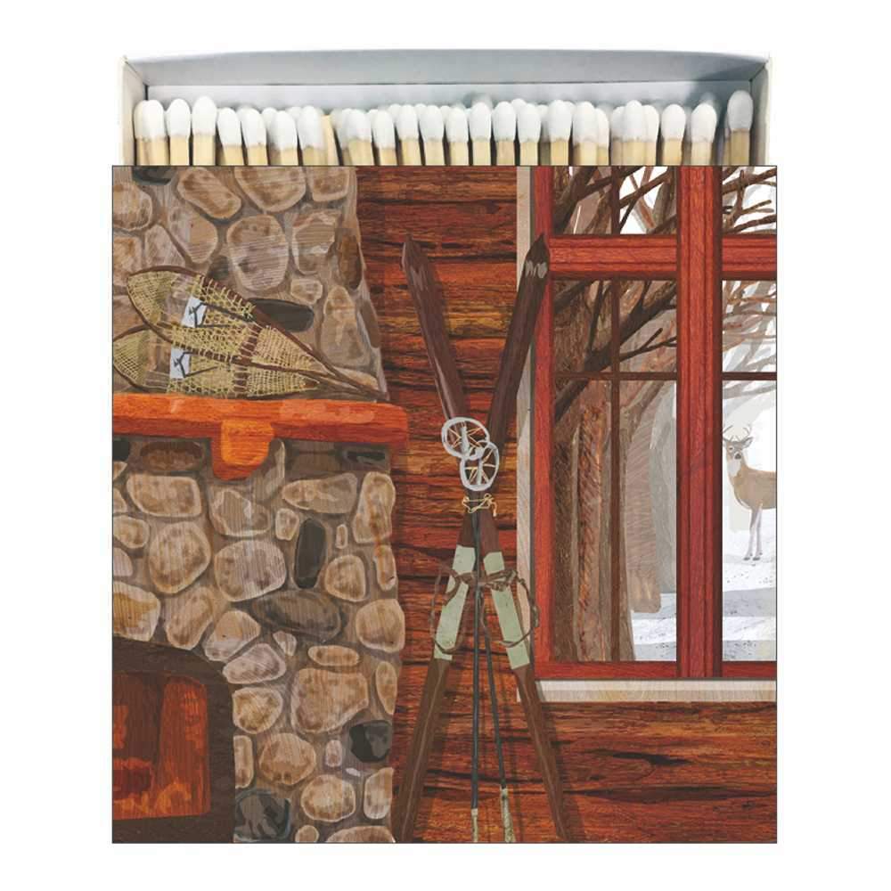 Boxed Wooden Matches - Winter Chalet Scene