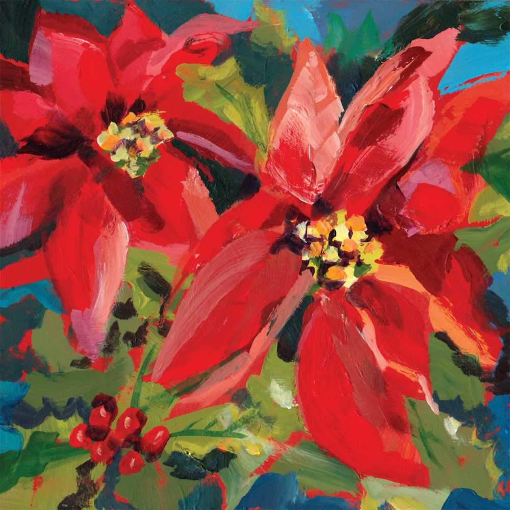 Watercolor Poinsettias - Cocktail Napkins