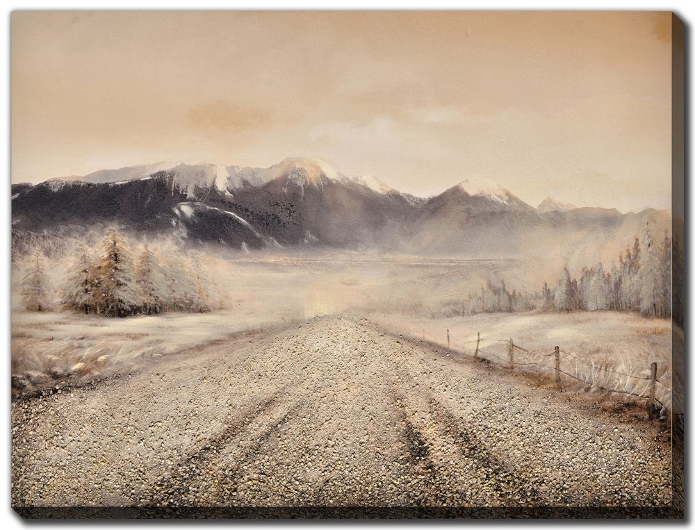 Road To The Mountains Textured Canvas - 36
