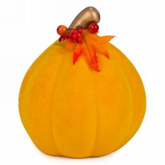Velvet Pumpkin Decor - Yellow