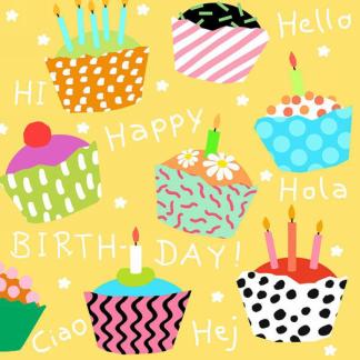 Napkins - Happy Birthday Cupcakes