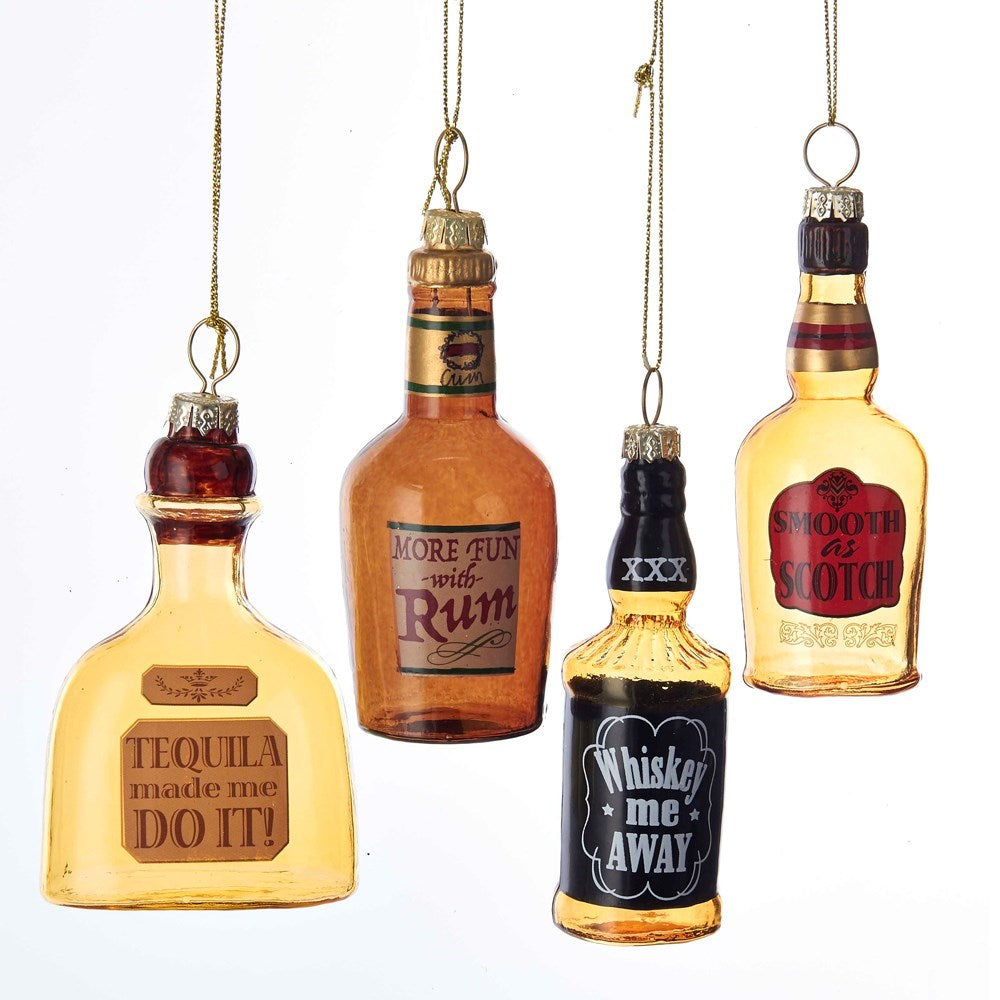 Glass Liquor Bottle Ornament