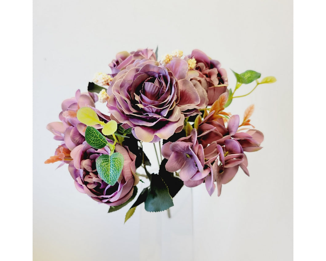 Austin Rose & Hydrangea Bouquet - Lilac