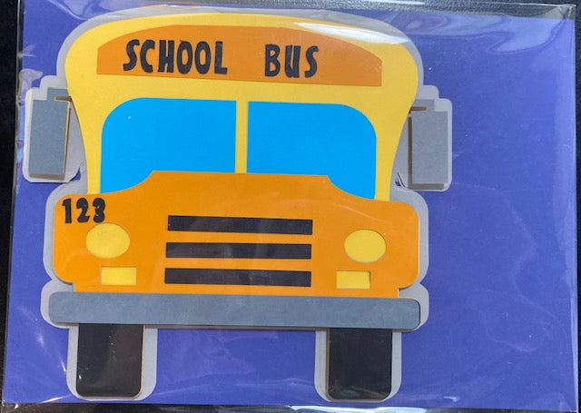 Local Handmade School Bus Card - Blank Inside