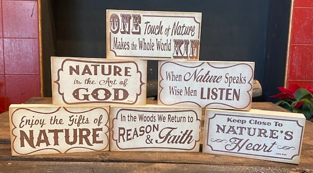 Wood Block Centre Piece - Assorted