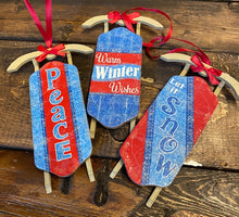 Load image into Gallery viewer, Wooden Sleigh Assorted - Ornament
