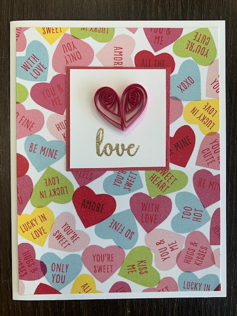 Twirling Daisies Handmade Cards - Love - Blank Inside