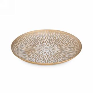 Gold & White Decorative Platter - Medium
