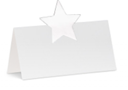 Star Folded Placecard - White/Silver