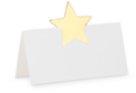 Star Folded Placecard - White/Gold