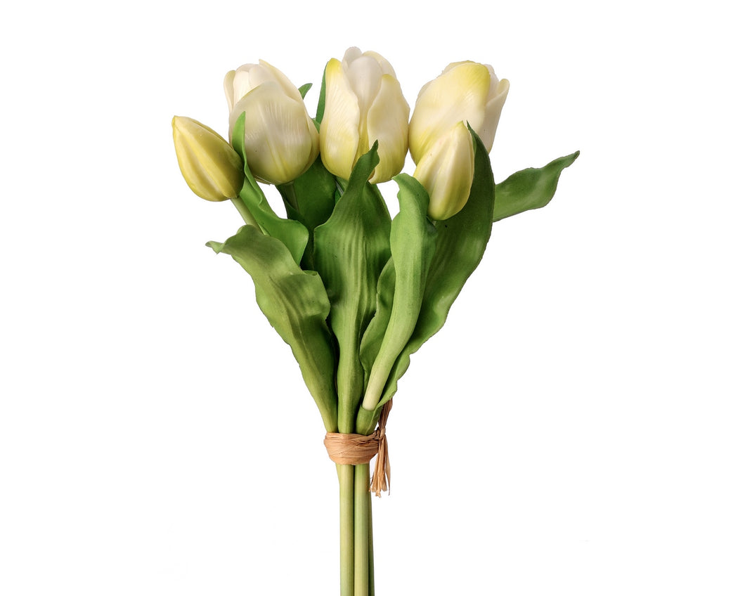 Real Touch Tulip Bundle - White & Green